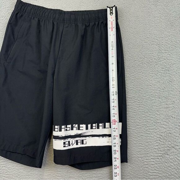 Anta Basketball Shorts Mens XL Black White Spellout Swag Elastic Waist Sports - Picture 9 of 15